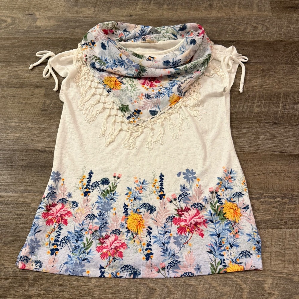 One World Blouse with Built in Scarf